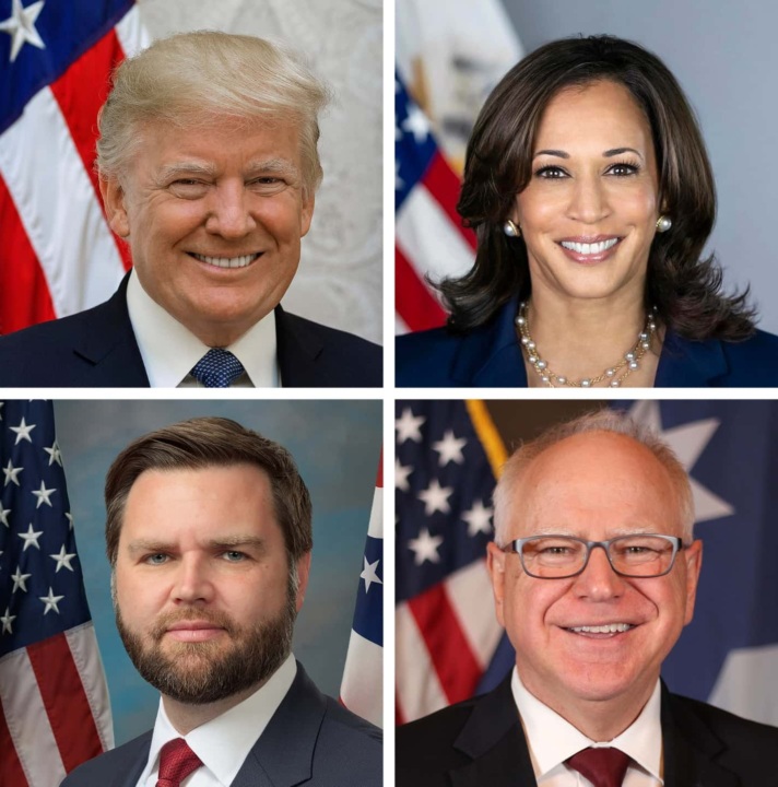 Trump, Harris, Vance, and Walz